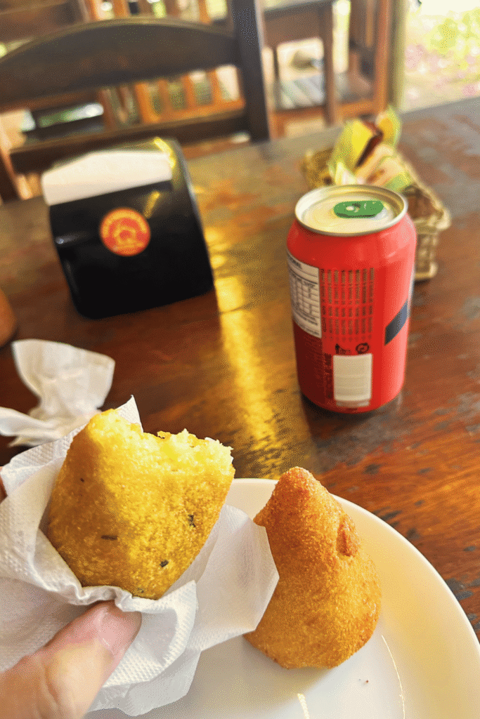 Coxinha e Bolinho de Frango da Rose.